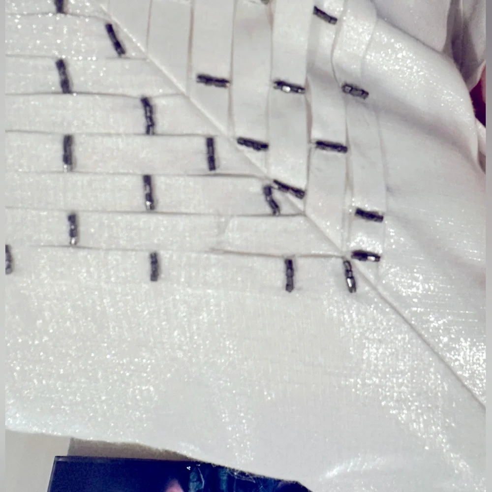 HOTEL COLLECTION MACYS FINEST BEADED SHIMMER WHITE LUXURY PILLOW